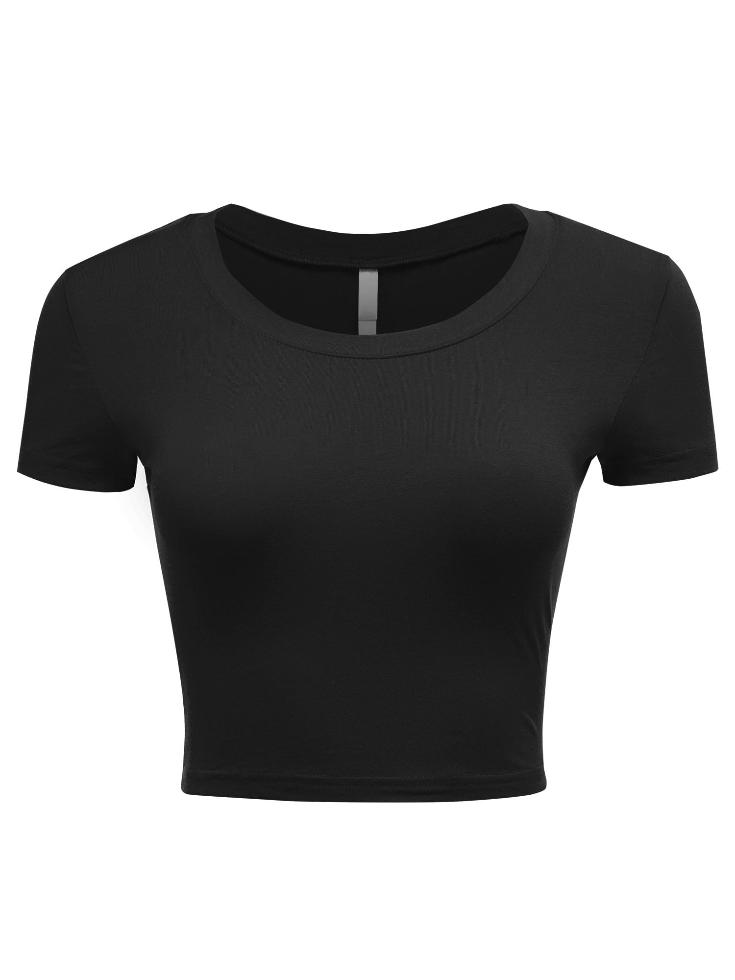 Women's Casual Slim Fit Short Sleeve Crew Neck Basic Crop Top T Shirts ...