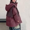 thumbnail image 6 of AHTJRT Puffer Jackets for Boys Girls Zip-Up Hooded Outerwear with Pockets Warm Heavyweight Puffy Coats Fashion Colorblock Outerwear Purple 9-10 Years, 6 of 7