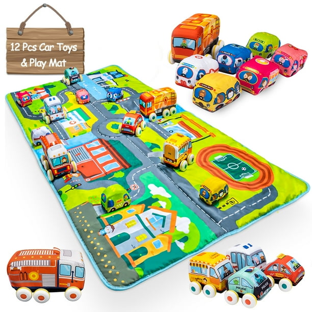 UNIH Baby PullBack Car Vehicle Playset (12 Pieces)