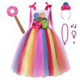 thumbnail image 3 of Princess Candy Dress For Girl Lollipop Prium Carnival Party Clothing Kids Cosplay Fancy Rainbow Unicorn Costume Outfits 3-10Y, 3 of 5