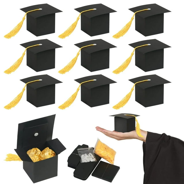 Hot Sale! Dusknt 30 Pack Graduation Gift Box, " " European Retro Graduation Candy Box New Hat Modeling Celebration Box Graduation Season Box Candy Snack Packaging Box Creative Souvenir