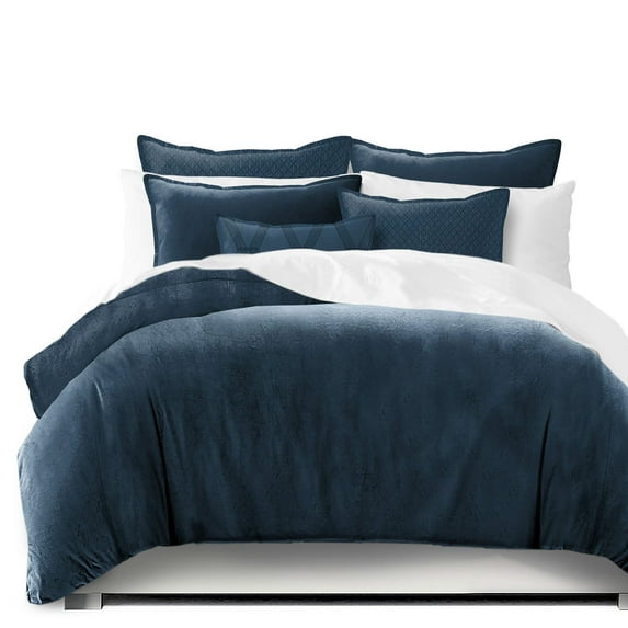 Basic Velvet Marine Duvet Cover Set Full