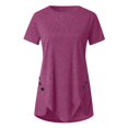 thumbnail image 4 of Landzoo Women'S Tees Solid Color Short Sleeve Crew Neck T Shirt Summer Quick Dry Women Shirt Size M Pink, 4 of 5
