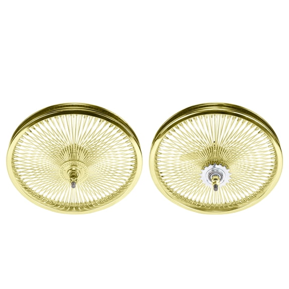 Bike 16 Steel Front & Coaster Wheel 144 Spoke 14g Gold 3/8 Axle Single Wall Gold.