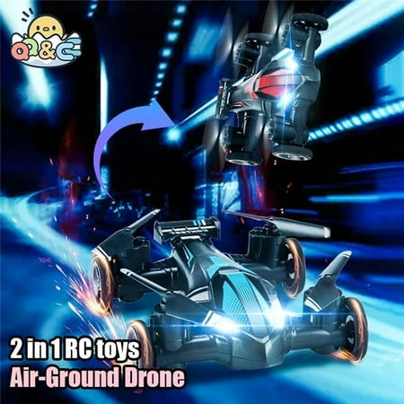 UNO1RC 2in1 Mini Drone Air-Ground Flying Car 2.4G Dual Mode Racing Professional RC Car Quadcopter Drone Children Off-road Toy Drone - Blue & Red