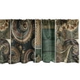 thumbnail image 2 of Ambesonne Paisley Window Valance, Oriental Curlicue Floral, 54" X 18", Teal Army Green Camel, 2 of 5