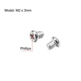 thumbnail image 2 of Uxcell M2x3mm Computer Screw Fastener 2.8mm Dia Screw Head Silver Tone 100 Pack, 2 of 5