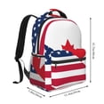 thumbnail image 2 of Fotbe USA Canada Flag Pattern Casual Backpack for School, Travel, and Outdoor Activities - Durable, Lightweight, and Comfortable, 2 of 5