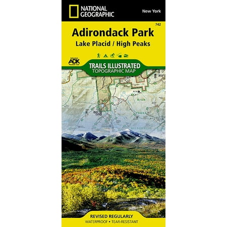 National geographic maps: trails illustrated: lake placid, high peaks: adirondack park - folded map: