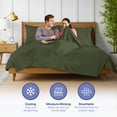 thumbnail image 2 of Kickoff Viscose Bamboo Sheets Twin Size 3-pc 100% Organic Bamboo Viscose Bed Cooling Sheets Twin Size Set Cool Bedding for hot sleepers sheet, Flat, Fitted, Pillowcase (Green, T), 2 of 8