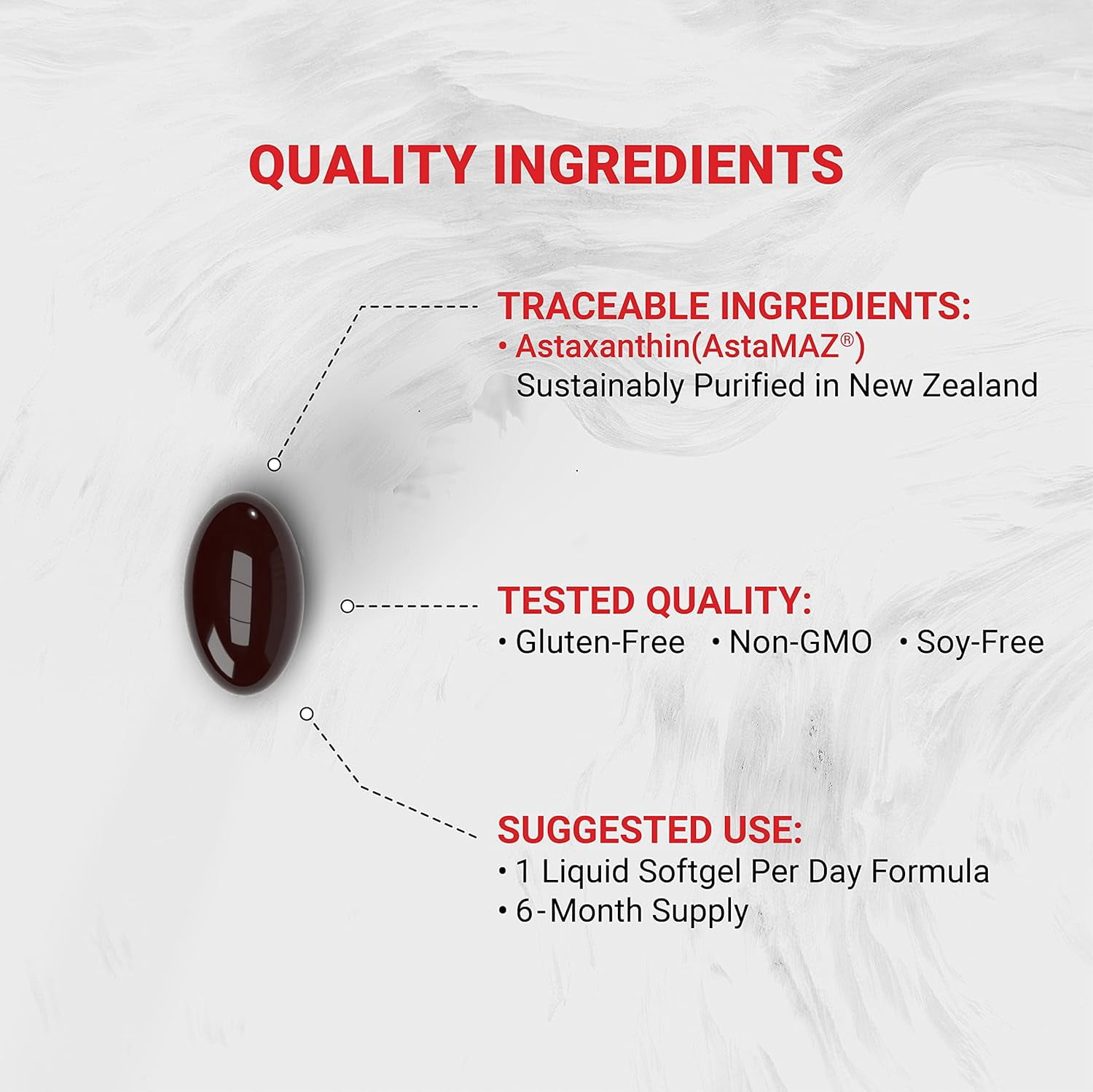Naturalis New Zealand Astaxanthin (6mg) | High Potency with High-Oleic Sunflower Oil | Non-GMO, Soy & Gluten Free | 180 Softgels (6-Month Supply)