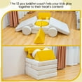 thumbnail image 6 of Stmoze 13Pcs Yellow Modular Kids Couch Fort for 8 Year Old,Kids Play Foam Couch Fort,Cozy Kids Couch Fort Open Sofa,Kids Couch Fort Chair for Playroom Bedroom Livingroom Decor, 6 of 9
