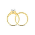 thumbnail image 4 of 14kt Yellow Gold Princess Diamond Bridal Wedding Ring Band Set 1 Cttw - Size 7, 4 of 4