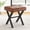 Reddish Brown, variant on Vanity Stool - Square Faux Leather Makeup Seat With Metal X Legs, Small Ottoman Chair for Makeup Room, Living Room - Modern Padded Foot Rest, Black