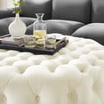 thumbnail image 5 of Modway Amour Tufted Button Large Round Performance Velvet Ottoman in Ivory, 5 of 6