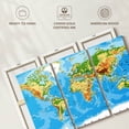 thumbnail image 6 of Elephant Stock Highly Detailed World Map Wall Art - Horizontal Multi Panel Canvas - Living Room Wall Decor - Map Multi Panel - Blue And White Decor - 33" x 20", 6 of 8
