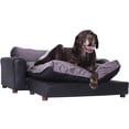thumbnail image 1 of Moots Premium - Sofá para mascotas de polipiel, color negro y carbón, extragrande, 1 of 5