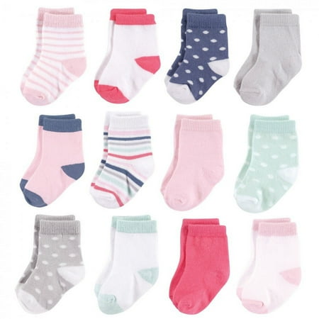 UPC: 0660168540437 | Hudson Baby Infant Girl Cotton Rich Newborn and Terry Socks  Girl Stripe  0-6 Months