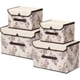 thumbnail image 1 of Boite de Rangement avec Couvercle Paniers et Boîtes de Rangement Pliables Lot de 4(Pétunia), 1 of 5
