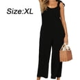 thumbnail image 2 of Women's Causal Tank Jumpsuits Sleeveless Drawstring Elastic Waist Loose Summer Romper, 2 of 6