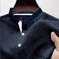 thumbnail image 4 of Breeze Polo Shirts for Men Beer Belly Ultra Comfortable Stretchy Quick Dry Textured Collared Short Sleeve Shirts for Office Summer Daily Navy 2XL, 4 of 5
