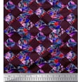 thumbnail image 1 of Soimoi Japan Crepe Satin Fabric Artistic Floral & Check Geometric Print Fabric by The Yard 42 Inch Wide, 1 of 1