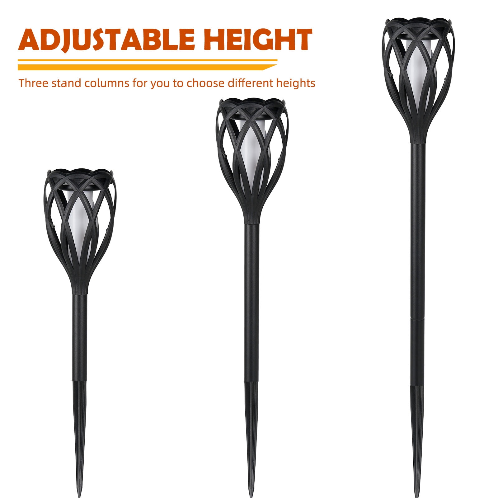 GRANDPATIO Tall Solar Torch Landscape Lights 4-Pack, Flickering Flame, Auto on/off, for Garden Patio Yard Decor, Pathway Light, LED Lighting