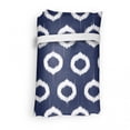 thumbnail image 4 of Indigo Fabric Shopping Tote, Grunge Abstact Geometrical Design with Sketchy Round Rectangulars Image, Portable and Foldable Bag to Keep in Pocket Bag Purse & Car, Dark Blue and White, by Ambesonne, 4 of 4