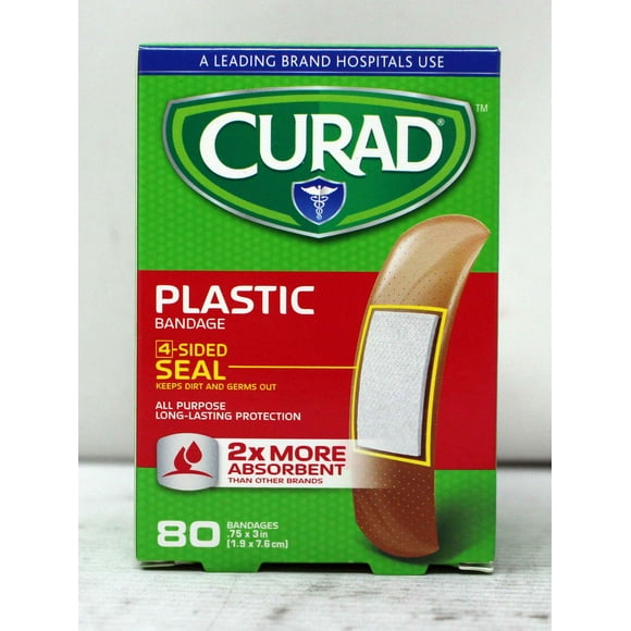 Medline Curad Pansement en Plastique 4 Côtés Tout Usage 80 Unités