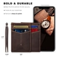 thumbnail image 5 of Serman Brands Slim Wallets for Men | Money Clip | RFID Blocking with Front Pocket | Men Bifold | Leather Wallet | Texas Brown, 5 of 6