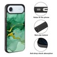 thumbnail image 2 of WIRESTER Shockproof Soft Rubber Cover Case for Apple iPhone 17 Air 6.6" 2025, Marble Gold And Green, 2 of 5
