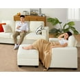 thumbnail image 4 of Merluxy Sofa, Comfy Sofa with Deep Seats- Ottoman Sofa, Couch for Living Room, Offwhite Bouclé, 4 of 4