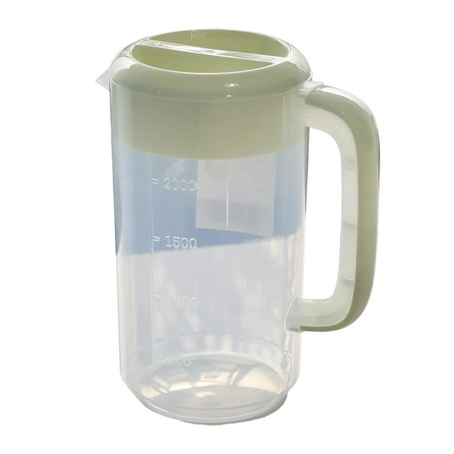 veasfak Pitcher with Lid with Scale Line Ice Tea Kettle for Refrigerator Home Juices Green