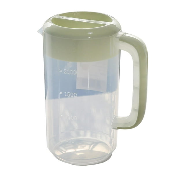 Jarra con tapa y escala de 4L para limonada, hervidor para refrigerador, jarra para bebidas Verde