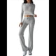 thumbnail image 3 of Conjuntos de 2 Piezas para Mujer, Larga, Cuello Redondo, Pantalones Acampanados de Cintura Alta, Conjuntos de Chándal, Ropa de Calle. Gris L, 3 of 10
