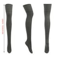thumbnail image 4 of WoenderWiz Women's Thigh High Socks Lolita Gothic Over Knee High Stocking Lace Up Thigh Stockings Girl Uniform Dress Long Socks Dark Gray, 4 of 4