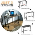 thumbnail image 3 of Folding Computer Desk 40 Inch Writing Computer Desk, Space Saving Foldable Table, Modern Simple Style PC Table, Black Metal Frame-Home Office Desk, No Assembly Required, Rustic Brown, 3 of 6