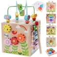 thumbnail image 1 of Juguete Montessori de madera Activity Cube KMTJT de 1 a 3 años, rosa, 1 of 7
