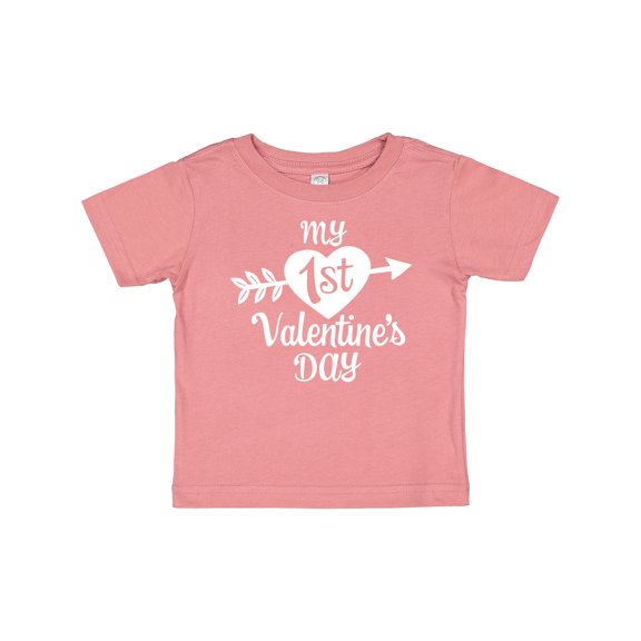 Inktastic My First Valentine's Day with White Heart and Arrow Boys or Girls Baby T-Shirt