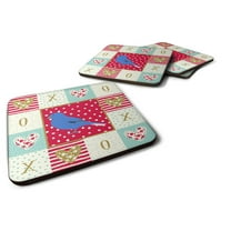Bunting Love Foam Coaster Set of 4 Red