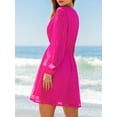 thumbnail image 3 of Cupshe Women's Chiffon Solid Long Peasant Sleeves Mini Dress, Sizes XS-XXL, 3 of 8