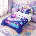 thumbnail image 2 of Manfei 3D Print Axolotl Twin Comforter Sets,Kawaii Ocean Animal Bedding Set,Colorful Stars Reversible,2pcs,1 Comforter and 1 Pillowcase, 2 of 7