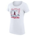 thumbnail image 2 of Women's G-III 4Her by Carl Banks White Los Angeles Angels Super-Slim Fit Lightweight Collage Team Graphic Crew Neck, 2 of 5