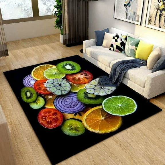 Fresh Fruits Kitchen Mat Area Rug Large Carpet Rug for Living Room Bedroom Sofa Doormat Decoration Non-slip Floor Mat