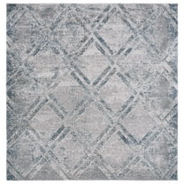SAFAVIEH Vogue Warwick Geometric Area Rug, Grey/Blue, 6'7" x 6'7" Square