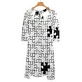 thumbnail image 6 of puzzle black and white Womens Summer Dress Tie Back A Line Flare Dress, 6 of 9