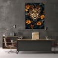 thumbnail image 2 of Mudket Leopard Floral Framed Canvas Wall Art, Jungle Botanical Animal Print Decor for Living Room, Bedroom, Kitchen, Ready to Hang - 12"L x 8"W, 2 of 7