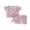 Pink-Little Sister, variant on BemeyourBBs Toddler Baby Girl Big Sister Little Sister Matching Outfit Big Sis Little Sister Letters Short Sleeve 3D Flower Decor Waffled T Shirt Tops Pockets Shorts Set Toddler Girl Summer Clothes