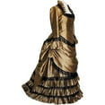 thumbnail image 2 of Victorian Steampunk Gown - Elegant Gold Bustle Dress for Women, 2 of 5