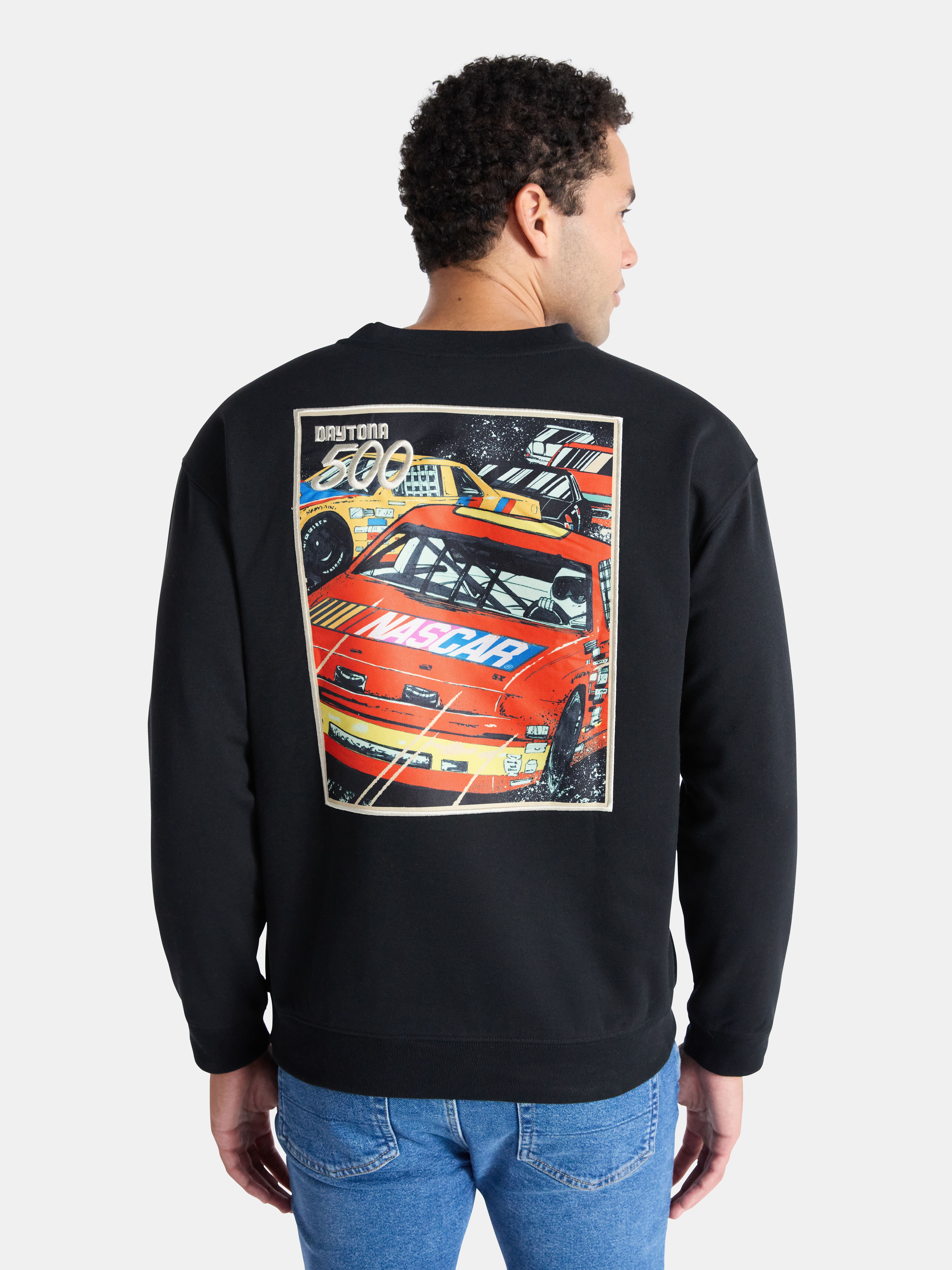 NASCAR Men’s and Big Men's Graphic Sweatshirt with Patch, Sizes S-3XL